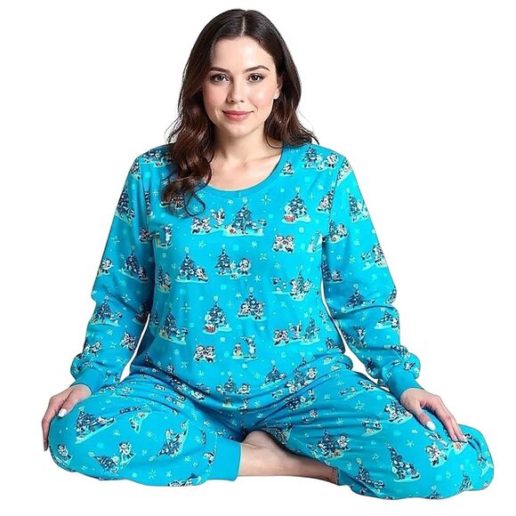 2023 DISNEY MICKEY & FRIENDS CHRISTMAS HOLIDAY Pajama Set Organic Cotton PJs 1X - Picture 1 of 13